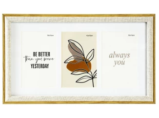 Multirám pro 3 ks foto 10x15 cm, hnědá/krémová