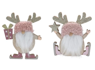 Vánoční dekorace (2 druhy) Skřítek, růžový