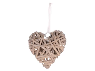 Závěsná dekorace Proutěné srdce, šedá