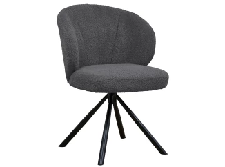 Otočná jídelní židle Beatris, tmavě šedá strukturovaná látka