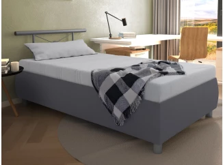 Postel s matrací Caribic 110x200 cm, světle šedá/šedá látka