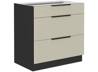 Dolní zásuvková kuchyňská skříňka Arona, 80 cm, kašmírová/černá