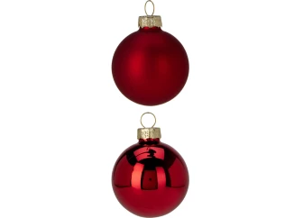 Vánoční ozdoby 16 ks, skleněné koule červené