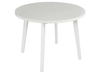 Kulatý jídelní stůl Norveg 100 cm, bělená borovice/bílý