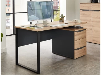 Psací stůl se zásuvkami Memphis 150 cm, dub artisan/grafit