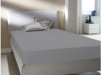 Prostěradlo Flanel 180x200x30 cm, stříbrné