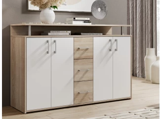 Komoda Drift, dub sonoma/bílá