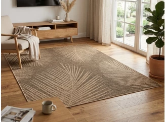 Koberec Kenzy 80x150 cm, béžový s listy