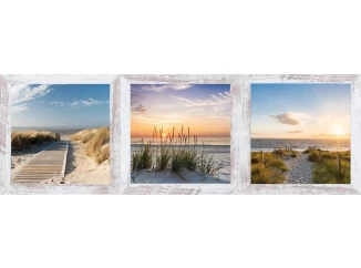 Sada obrazů na zeď (3 ks) Pláž