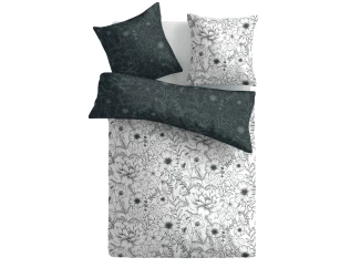 Povlečení Gabi, bavlna renforcé, černobílé s květinami