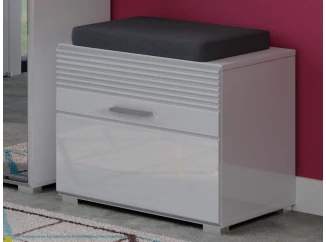 Předsíňová lavice s botníkem Linus, bílá lesk