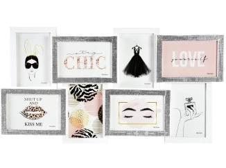 Multirám pro 8 ks foto 10x15 cm, bílá/stříbrná