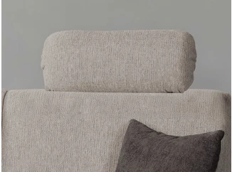 Podhlavník s nastavením sklonu k sedačce Vito Janur, šedo-béžová látka