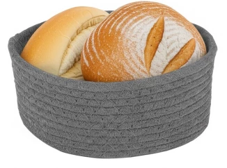 Košík na chléb LifeStyle 22 cm, tmavě šedá bavlna