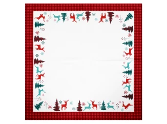 Vánoční ubrus Stromky a sobi, 80x80 cm