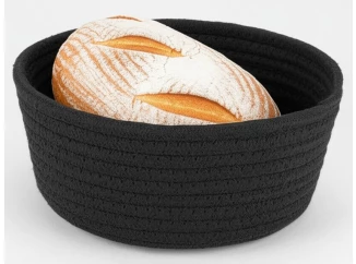 Košík na chléb LifeStyle 22 cm, černá bavlna
