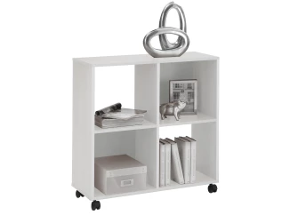 Regál na kolečkách Sprint, bílý