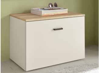 Předsíňová lavice s úložným prostorem Lima, béžová kašmír/dub evoke