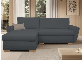 Rohová sedačka Helvetius, tmavě šedá látka