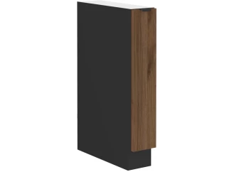 Dolní kuchyňská skříňka Monza, 15 cm, ořech/černá