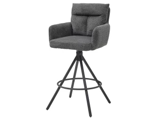 Otočná barová židle Sofia, šedá strukturovaná látka