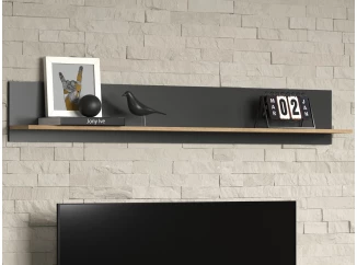 Nástěnná police Esteban 167 cm, antracit/dub evoke