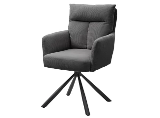 Otočná jídelní židle Sofie, šedá strukturovaná látka