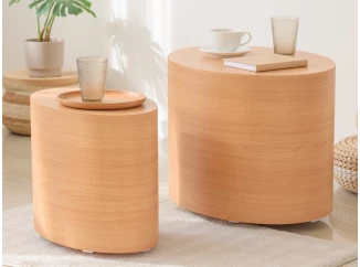 Sada oválných stolků Alvo, buk, 2 ks