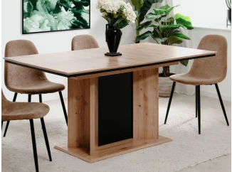 Rozkládací jídelní stůl Novella 160x90 cm, dub artisan/černý
