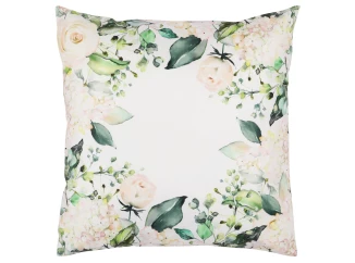 Dekorační povlak na polštář Bílé růže a hortenzie, 45x45 cm