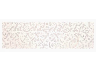 Vánoční běhoun na stůl Peří a šišky 150x40 cm, stříbrný