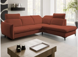 Rohová sedačka Glow, terakota látka, pravý roh