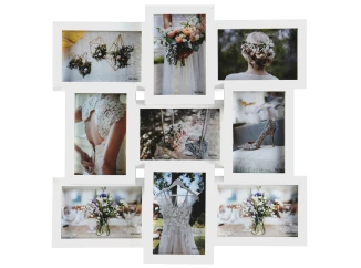 Multirám pro 9 ks foto 10x15 cm, bílé dřevo
