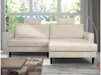 Rohová sedací souprava Livorno, krémová strukturovaná látka