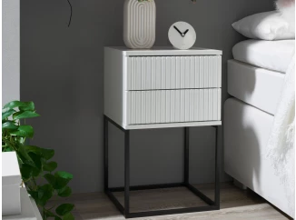 Noční stolek se 2 zásuvkami Marle, bílý