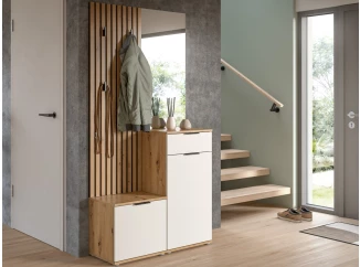 Předsíňová stěna Simple, dub artisan/bílá