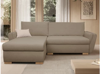 Rohová sedačka Helvetius, světle hnědá látka