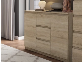 Komoda se 3 zásuvkami Carlos, dub sonoma, 120 cm
