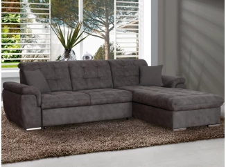 Rohová sedací souprava Bilbao, tmavě šedá látka, pravý roh, bez rozkladu