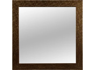 Nástěnné zrcadlo Glamour 40x40 cm, hnědá struktura