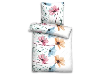 Mikrosaténové povlečení Flora, květované, 140x200 cm