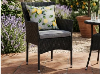 Zahradní křeslo Alford, černé, s podsedákem