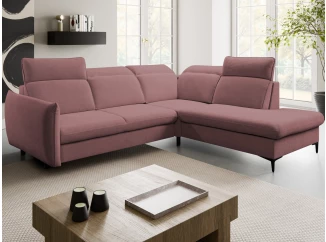 Rohová sedačka Glow, tmavě růžová látka, pravý roh