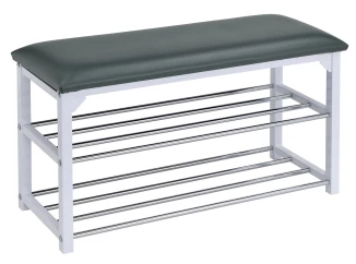 Lavice s přihrádkami na boty Clea, bílá/šedá