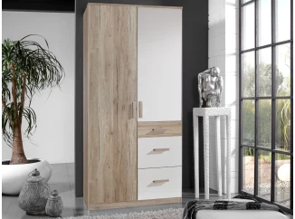 Šatní skříň Cariba, 90 cm, dub san remo/bílá