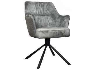 Otočná jídelní židle Axel, středně šedá sametová látka/tkanina