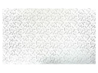 Vánoční ubrus Peří a šišky 130x220 cm, stříbrný