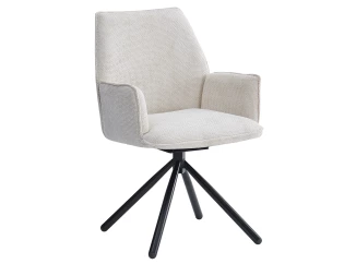 Jídelní židle Livela, krémová strukturovaná tkanina