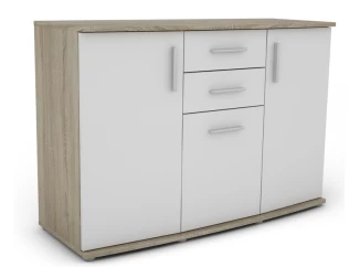 Komoda Rondo, dub sonoma/bílá