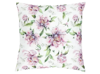 Dekorační polštář 45x45 cm, pivoňky, sametový